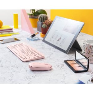 Logitech Pebble M350 - mouse - Bluetooth, 2.4 GHz - rose