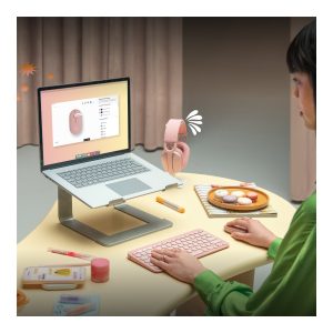 Logitech Pebble Mouse 2 M350s - mouse - Bluetooth - tonal rose