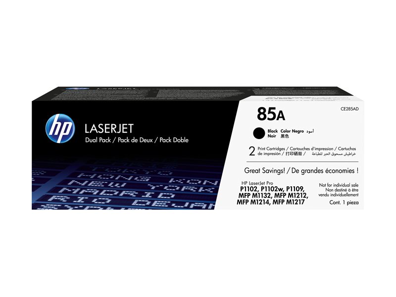 HP 85A - 2-pack - black - original - LaserJet - toner cartridge (CE285AD) - Image 2