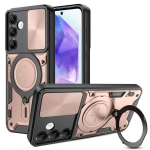 MT Phone Case Samsung A36 Shockproof Magnetic Ring Stand Rose Gold