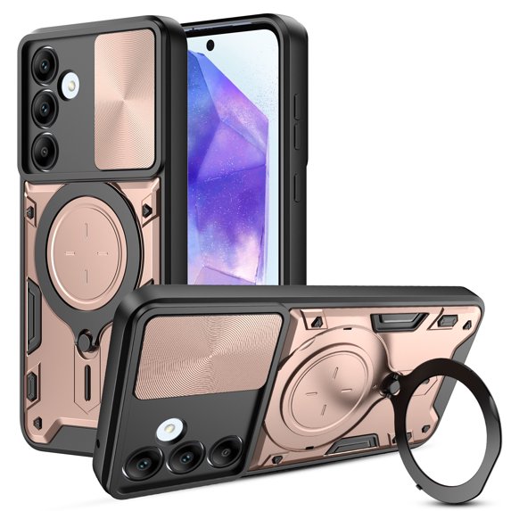 MT Phone Case Samsung A36 Shockproof Magnetic Ring Stand Rose Gold
