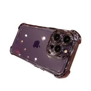 MT Phone Case iPhone 15 Pro Iridescent TPU Shockproof Burgundy