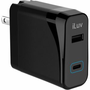 iLuv - 30W Charger Supports PD with 2 USB CA Ports - Black