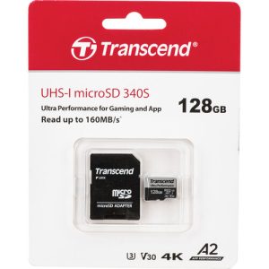 Transcend 340S - flash memory card - 128 GB - microSDXC