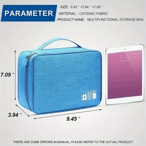 Electronics Organizer Bag - Waterproof & Shockproof - Adjustable Compartments for Cables - Chargers - Phones  Gray