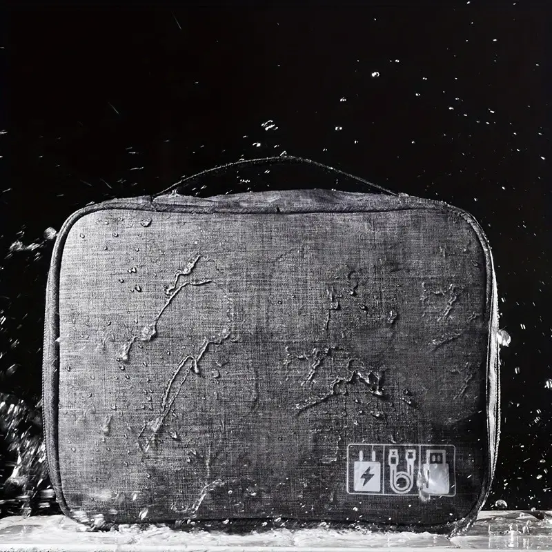 Electronics Organizer Bag - Waterproof & Shockproof - Adjustable Compartments for Cables - Chargers - Phones Gray - Image 8