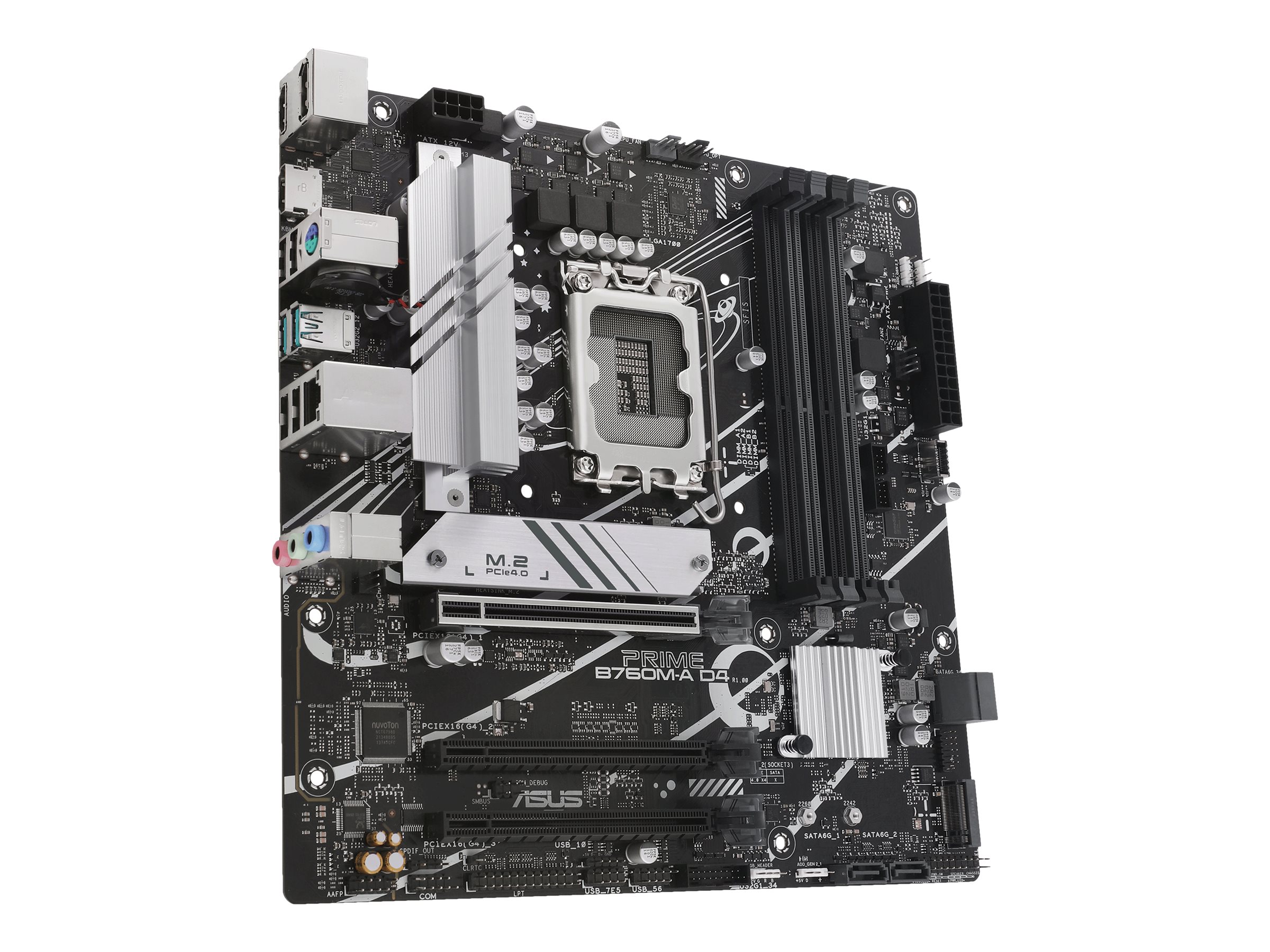 ASUS PRIME B760M-A D4 - Motherboard - micro ATX - LGA1700 Socket - B760 Chipset - USB 3.2 Gen 1, USB 3.2 Gen 2, USB-C 3.2 Gen 1 - 2.5 Gigabit LAN - onboard graphics (CPU required) - HD Audio (8-channel)
