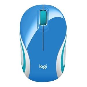 Logitech M187 - Mouse - optical - 3 buttons - wireless - 2.4 GHz - USB wireless receiver - blue