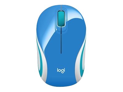 Logitech M187 - Mouse - optical - 3 buttons - wireless - 2.4 GHz - USB wireless receiver - blue