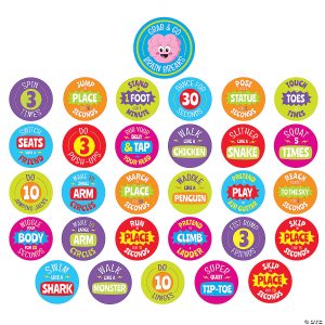 Oriental Trading Grab & Go Brain Break Activities & Actions - 2 1/2" x 6"