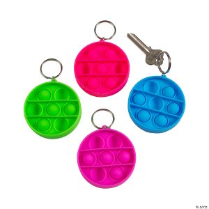 Oriental Trading 2 1/4" Mini Bright Colors Round Lotsa Pops Popping Toy Keychains