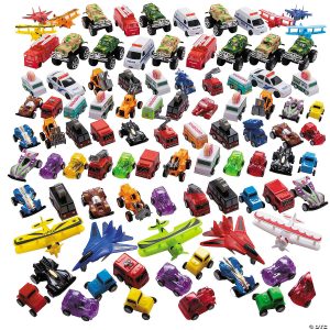 Oriental Trading - Pull-Back Plastic Vehicle & Character Assortment