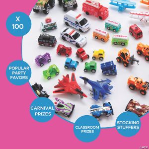 Oriental Trading - Pull-Back Plastic Vehicle & Character Assortment
