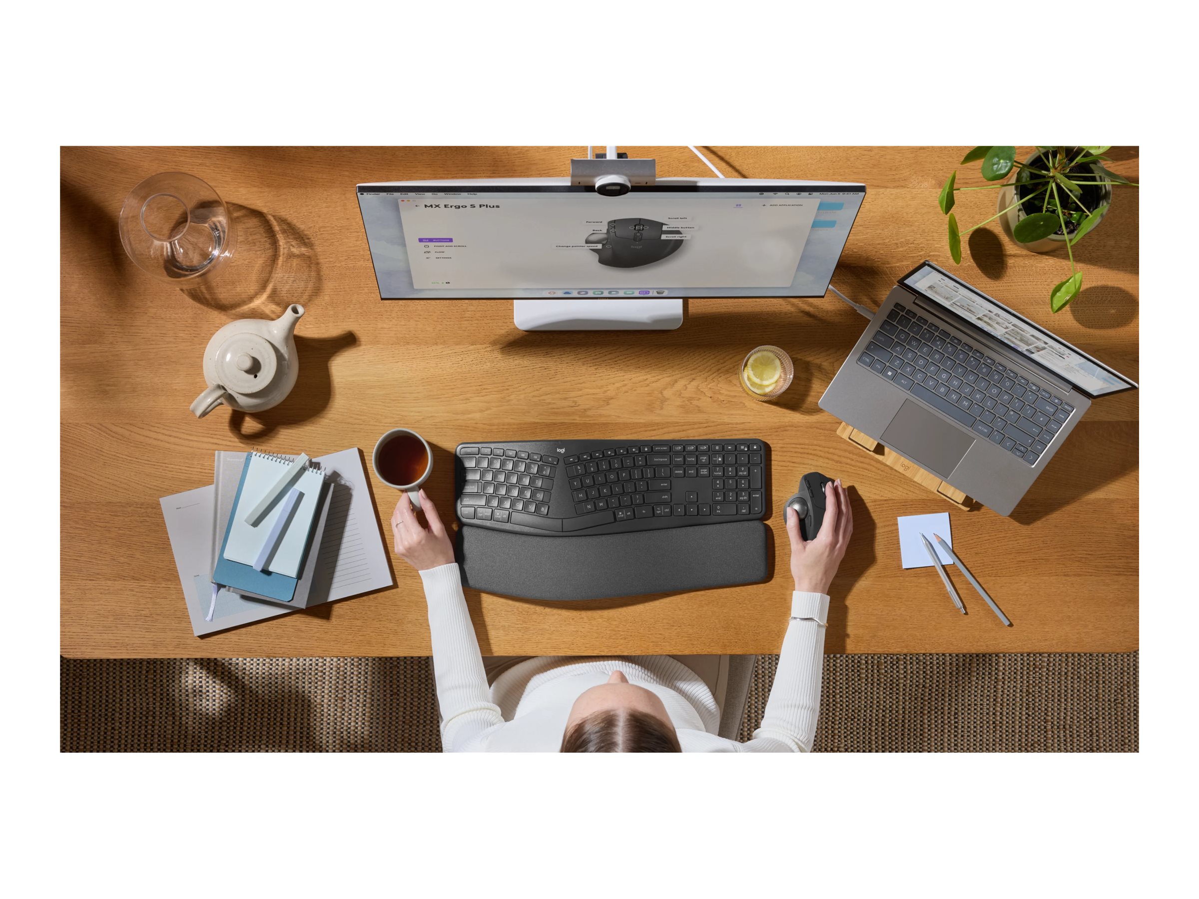 Logitech Ergo Series MX Ergo S - trackball - 2.4 GHz, Bluetooth 5.3 - graphite - Image 7