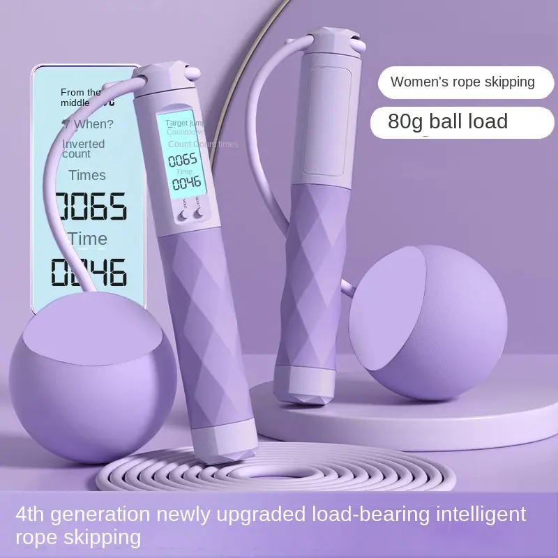 Speed Skipping Rope - Calorie Counter - Purple - Image 4