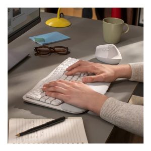 Logitech Ergo Series Wave Keys Wireless Ergonomic Keyboard with Cushioned Palm Rest, Off-white - keyboard - with cushioned palm rest - off-white Input Device