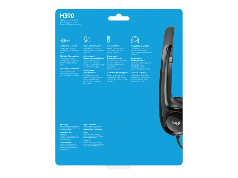 Logitech USB Headset H390 - headset - USB - Image 16