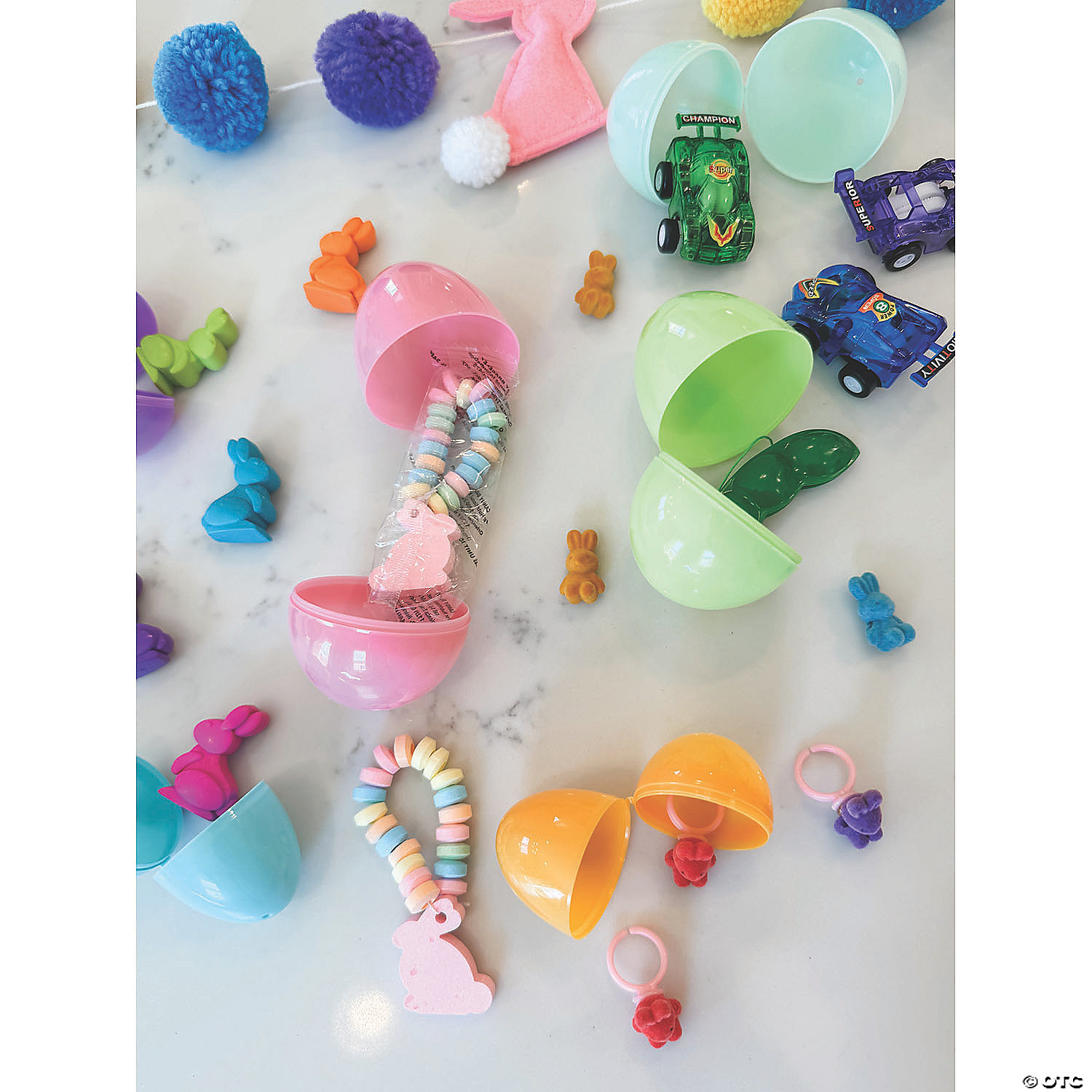 Oriental Trading 3" Happy Popping Pea Pod Green Plastic Fidget Toy Keychains - Image 3