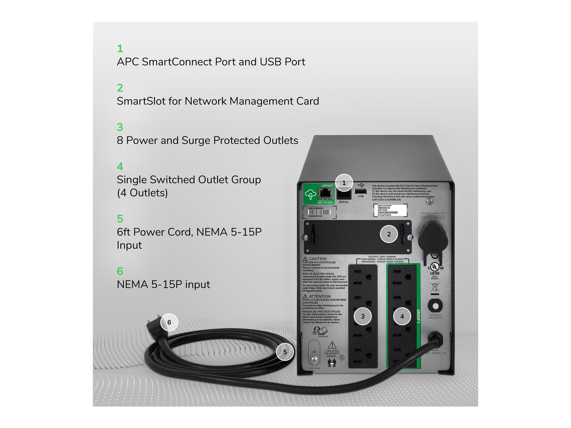 APC Smart-UPS 1500 LCD - UPS - 1 kW - 1440 VA - with APC SmartConnect - Image 2