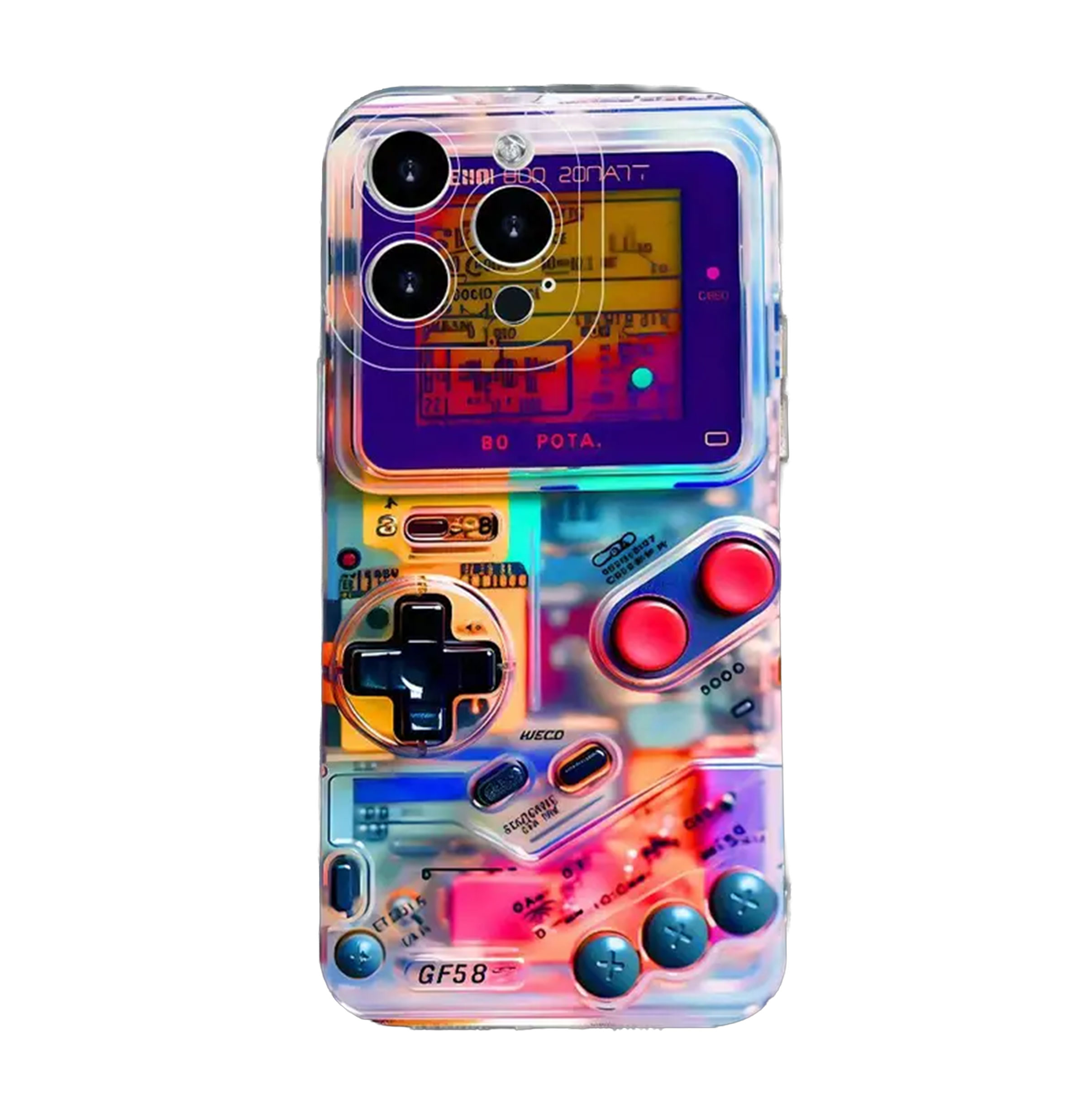 MT Phone Case iPhone 15 Pro Game Console Matte Textured Multi-Coloured