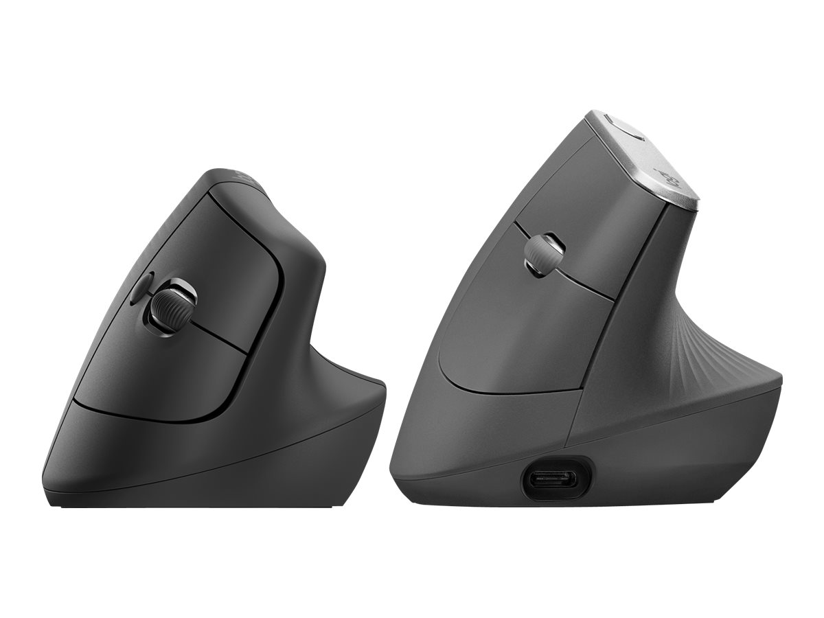 Logitech Lift Vertical Ergonomic Mouse - vertical mouse - Bluetooth, 2.4 GHz - graphite - Image 4
