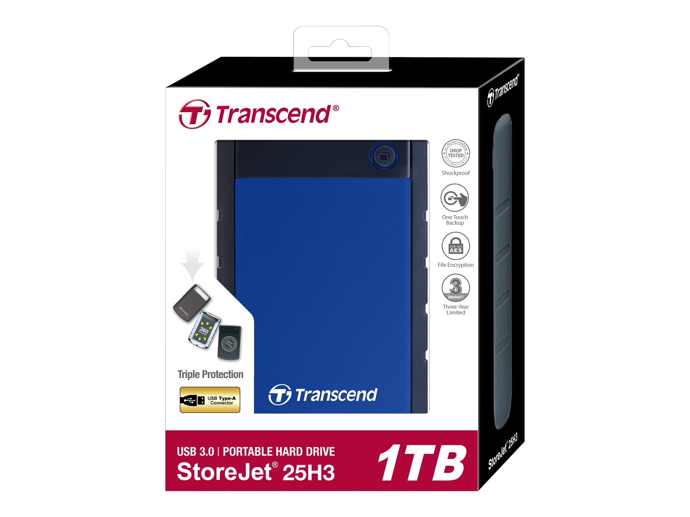 Transcend StoreJet 25H3B - hard drive - 1 TB - USB 3.0 - Image 22