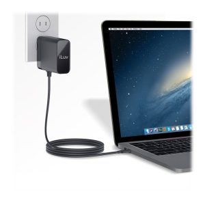 iLuv 45W USB-C Faster AC Adapter with 6ft Cable - power adapter - 45 Watt