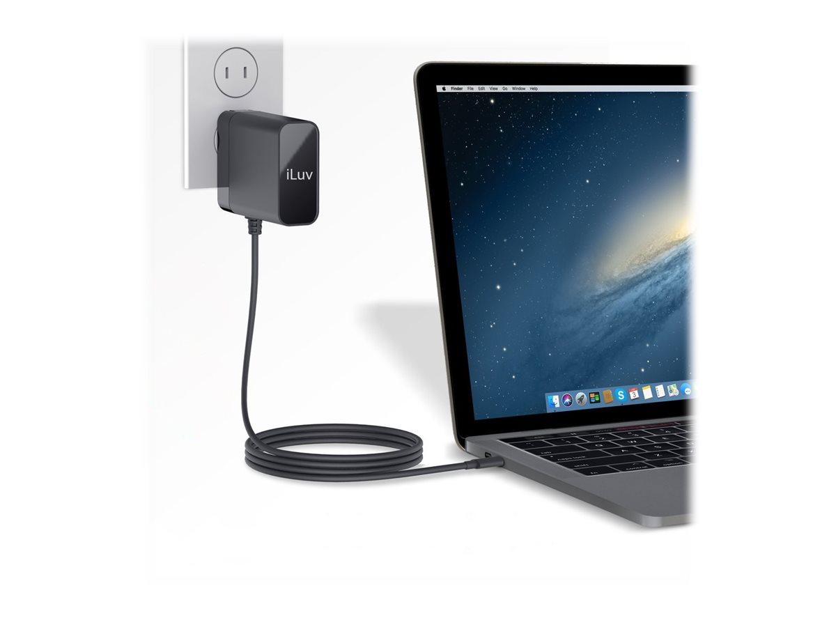 iLuv 45W USB-C Faster AC Adapter with 6ft Cable - power adapter - 45 Watt - Image 12