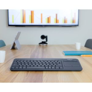 Logitech Wireless Touch Keyboard K400 Plus - keyboard - with touchpad - QWERTY - US International - black Input Device