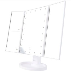 Hollywood Tri-Fold LED Light Up Vanity Mirror - White