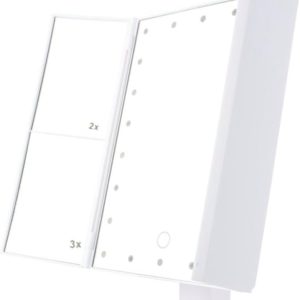 Hollywood Tri-Fold LED Light Up Vanity Mirror - White