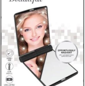 Cosmetic Compact Mirror LED - Black