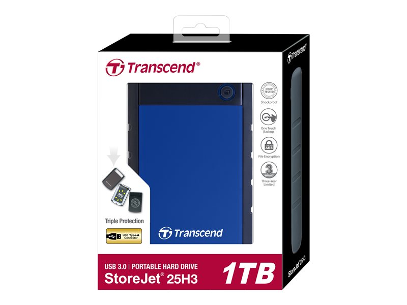 Transcend StoreJet 25H3B - hard drive - 1 TB - USB 3.0 - Image 6