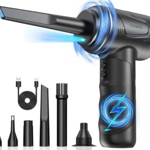 Cagiwiru - Cordless Electric Air Duster – 3-Speed – 91,000RPM – USB-C Rechargeable – Multi-Nozzle – Portable Dust Cleaner