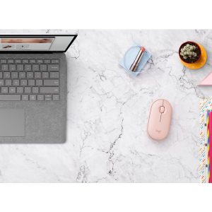 Logitech Pebble M350 - mouse - Bluetooth, 2.4 GHz - rose