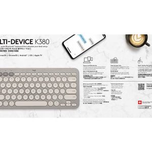 Logitech K380 Multi-Device Bluetooth Wireless Keyboard - Sand - keyboard - sand Input Device