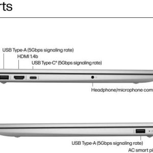 HP 15-FD0107DX Laptop - 15.6" FHD IPS Touchscreen Display - Intel Core i7-1255U Processor -16GB RAM - 512GB SSD - Intel Iris Xe Graphics - English Keyboard - Windows 11 - Natural Silver