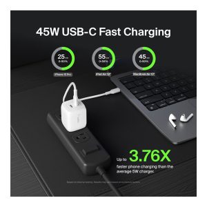 Belkin BoostCharge Pro power adapter - PPS and GaN technology - 2 x USB-C - 45 Watt