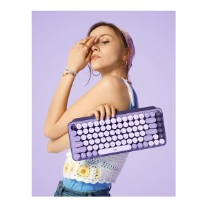 Logitech POP Keys Wireless Mechanical Keyboard with Customizable Emoji Keys - Cosmos - keyboard - cosmos Input Device