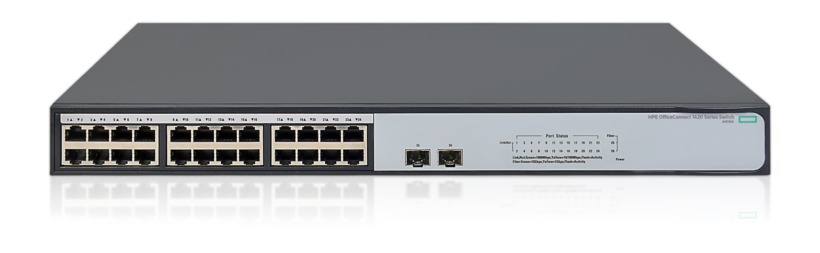 HPE 1420-24G-2SFP+ 10G Uplink Switch - switch - 24 ports - unmanaged - rack-mountable