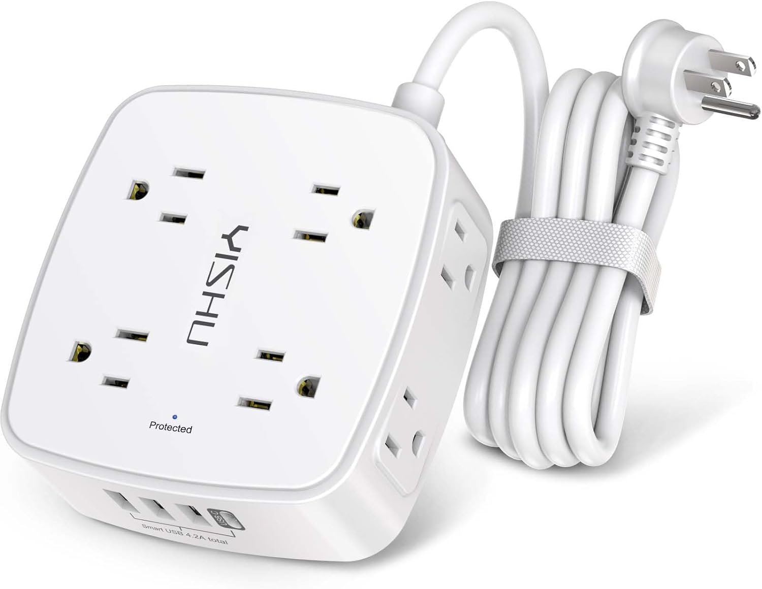 Yishu 8 outlet Surge Protector / Power Strip 6FT Cord AHR-803