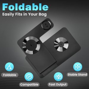 Rovxemes - Magnetic 3 in 1 Charging Station- Wireless - Black