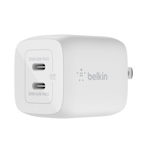 Belkin BoostCharge Pro power adapter - PPS and GaN technology - 2 x USB-C - 45 Watt