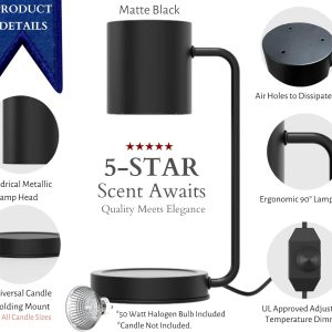 Cozyberry Candle Warmer Lamp - Black