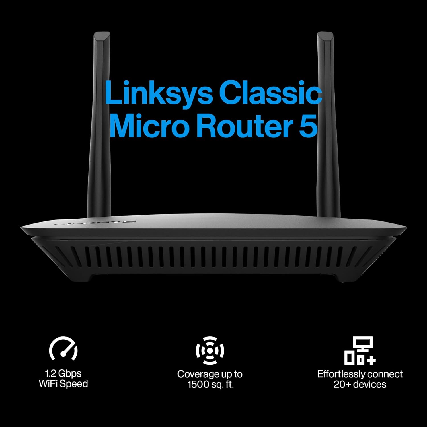 Linksys Classic Micro Router 5 - Wi-Fi system - (router) - up to 1,500 sq.ft - Wi-Fi 5 - Dual Band - wall-mountable - Image 2