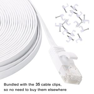 Jadaol Ethernet Cable Cat6 100ft Indoor / Outdoor - White