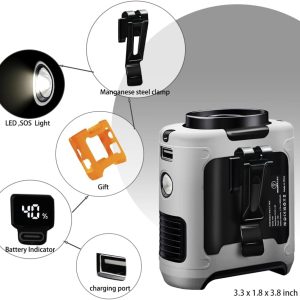 CAZOKASI 2024 Upgrade – 10000mAh Waist Clip Fan – Wearable Portable Personal Fan – Powerful Cooling Up to 40H – Heatstroke Prevention – Gray & Orange