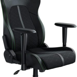 Razer Enki X - chair - steel, plush fabric, high-density polyurethane molded foam, elastomeric polyurethane (EPU) - black, green