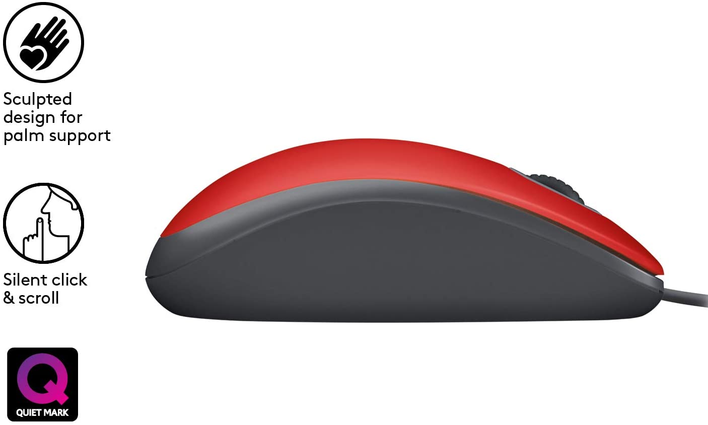 Logitech M110 Silent - mouse - USB - red
