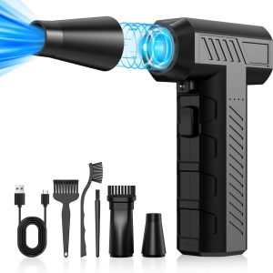 Cagiwiru - Cordless Electric Air Duster – 3-Speed – 91,000RPM – USB-C Rechargeable – Multi-Nozzle – Portable Dust Cleaner